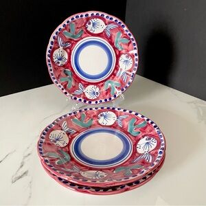 SET of 3 Fish Salad Plates Solimene - Vietri